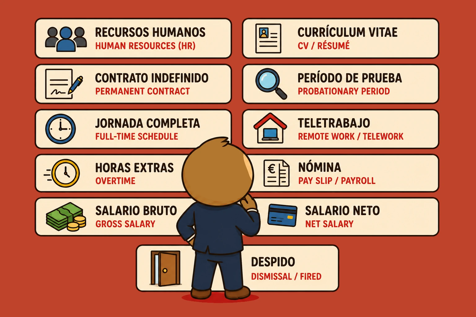 Vocabulario Laboral en Español B1: Contrato, Nómina, Jornada, Entrevista, etc.
